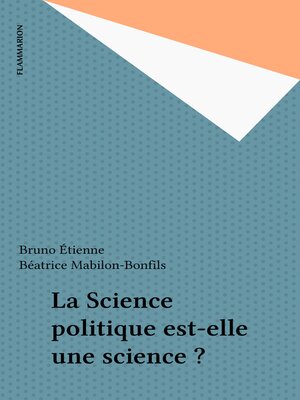 cover image of La Science politique est-elle une science ?